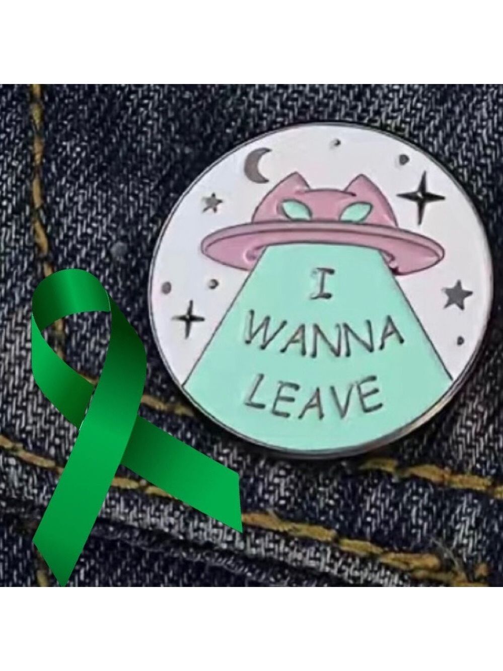 I Wanna Leave x Mental Health Matters colorful enamel cartoon pin lapel brooch